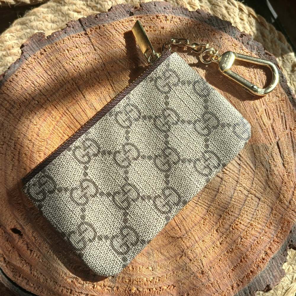 Gucci Beige Monogram Key Pouch